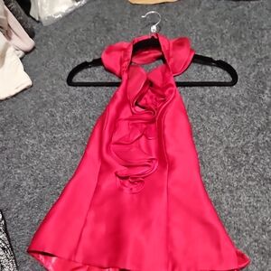 White House Black Market Red Formal Top